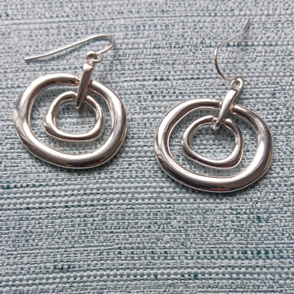 Chico's Silver Double Hoop Earrings - Picture 2 of 3